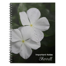 White Vincas Photograph Personalised Notebook