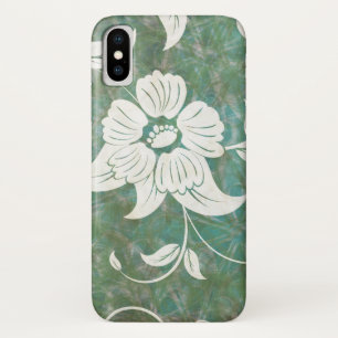White Vintage Antique Floral Pattern iPhone X Case