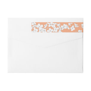 White Vintage Dogwood on Apricot Personalised Wrap Around Label