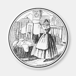 White Vintage Farmhouse Laundry Room Magnet