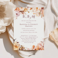 White Vintage Floral Fall Baby-Q BBQ Baby Shower