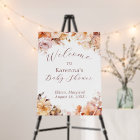 White Vintage Floral Fall Baby Shower Welcome