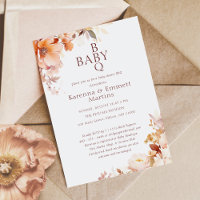 White Vintage Floral Fall BBQ Baby Shower
