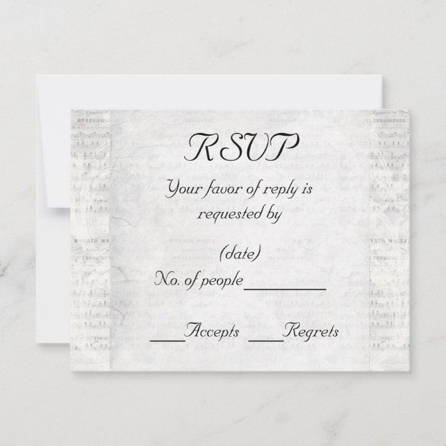 White Vintage Inspired RSVP Card Template (Front)