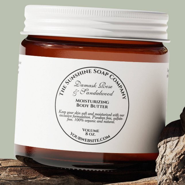 White Vintage Style Cosmetics Jar Label (Creator Uploaded)