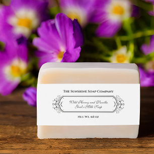 White Vintage Style Soap Belly Band Invitation Belly Band