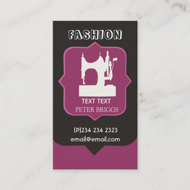 White Vintage Swing Machine Tailor Clothier Appointment Card (Front)