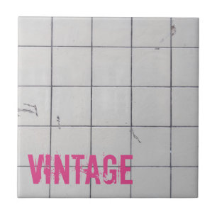 White Vintage Tiles 80s 70s 60s retro used look
