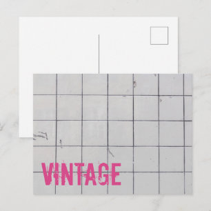 White Vintage Tiles 80s 70s 60s retro used look Holiday Postcard