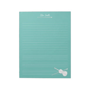 White Violin & Bow Personalised Music Class Aqua Notepad