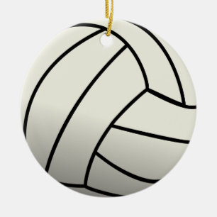 White Volleyball Team Ceramic Tree Decoration