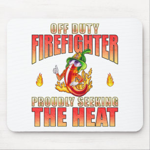 White Volunteer Firefighting Pepper Off Duty Mouse Mat