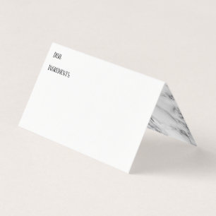 White w/ Marble Inside Recipe Tent Cards
