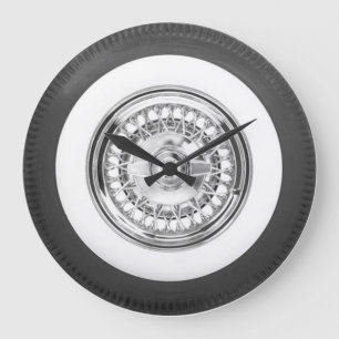 White wall tire large clock