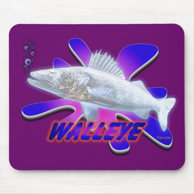 White Walleye Mouse Mat (Front)