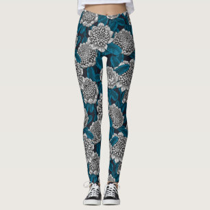 White waratah flowers leggings