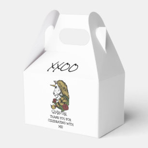 White Warrior Unicorn Party Favour Box