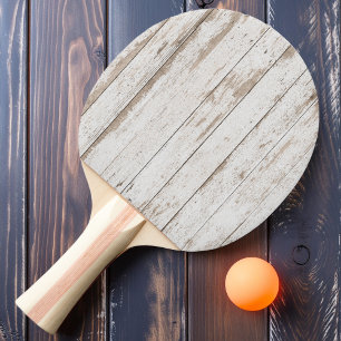 White Wash Wood Boards Ping Pong Paddle