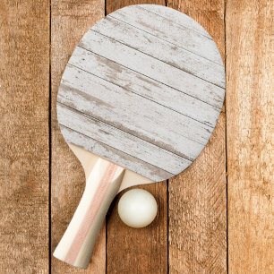 White Wash Wooden Boards Ping Pong Paddle