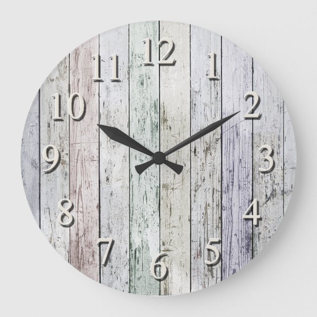 White washed large clock (Front)