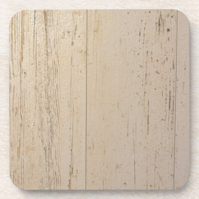 White Washed Textured Wood Grain Coaster (Front)