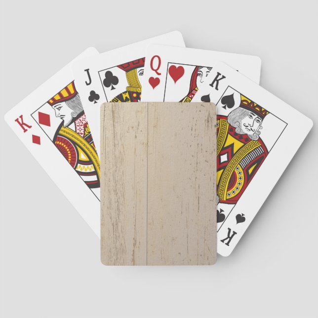 White Washed Textured Wood Grain Playing Cards (Back)