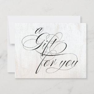White Washed Wood Calligraphy Gift Certificate