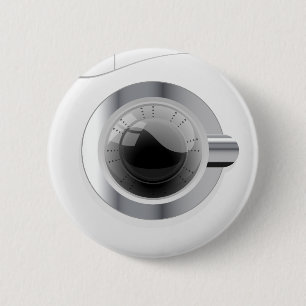 White Washing Machine 6 Cm Round Badge