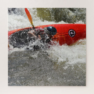 White Water Kayak Adventure - 20 x 20 Jigsaw Puzzle