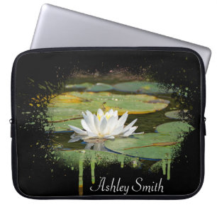 White Water Lily Abstract Laptop Sleeve