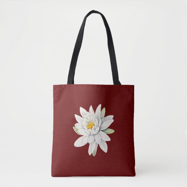 White water lily flower tote bag (Front)