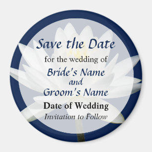 White Water Lily in Sunshine Save the Date Magnet