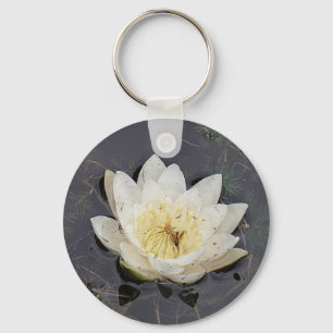 White water lily keychain