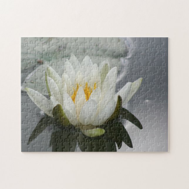 White Water Lily Lotus Blossom Flower  Jigsaw Puzzle (Horizontal)