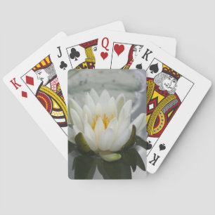 White Water Lily Lotus Blossom Flower Playing Cards
