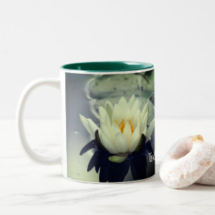 White Water Lily Lotus Personalised     Two-Tone Coffee Mug