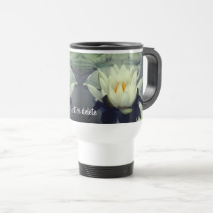 White Water Lily Lotus Personalized      Travel Mug