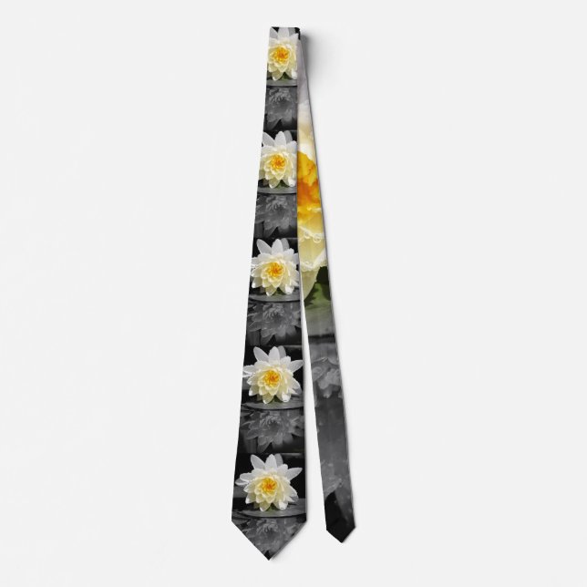 White Water Lily Photograph Tie (Front)