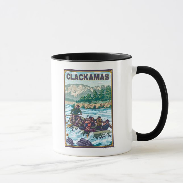 White Water Rafting - Clackamas, Oregon Mug (Right)