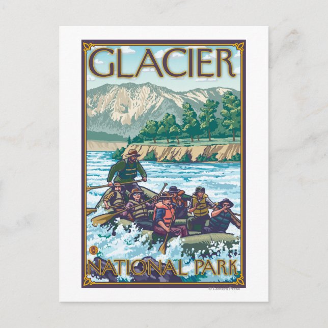 White Water Rafting - Glacier National Park, MT Postcard (Front)