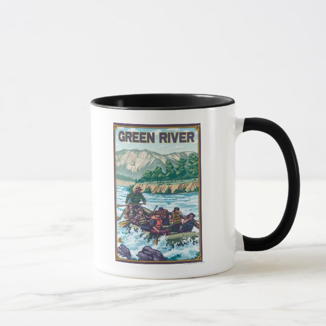 White Water Rafting - Green River, Washington Mug (Right)