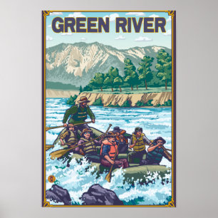 White Water Rafting - Green River, Washington Poster