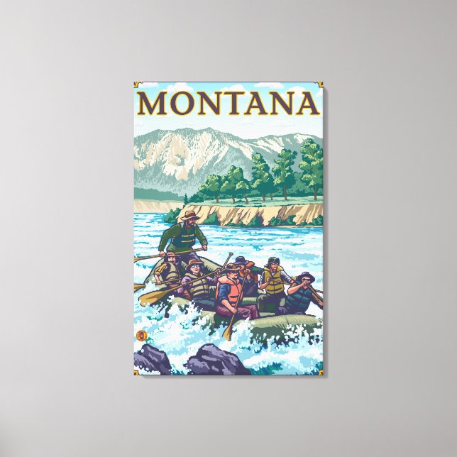 White Water Rafting - Montana Canvas Print (Front)