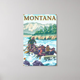 White Water Rafting - Montana Canvas Print