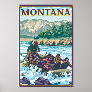 White Water Rafting - Montana Poster