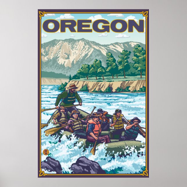 White Water Rafting - Oregon Poster (Front)