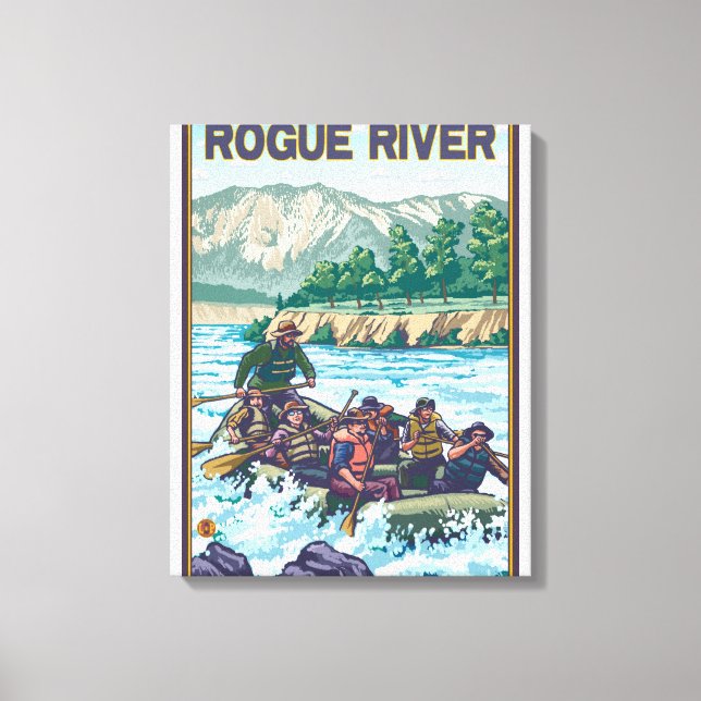 White Water Rafting - Rogue River, Oregon Canvas Print (Front)