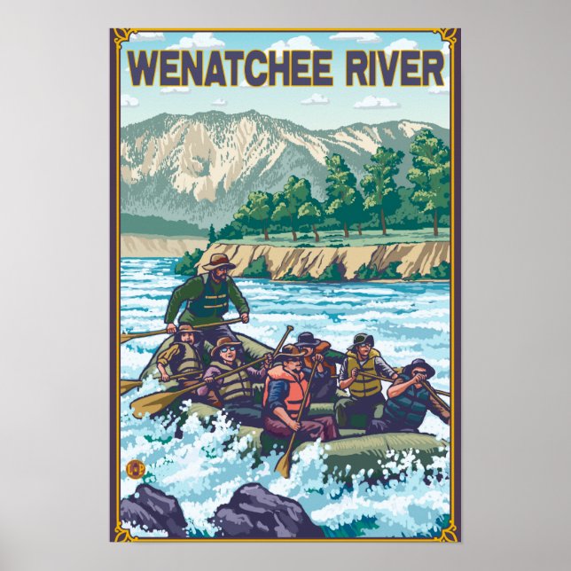 White Water Rafting - Wenatchee River, Washingto Poster (Front)