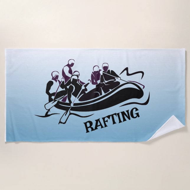 White Water River Rafting Beach Towel (Front)