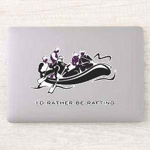 White Water River Rafting Design Contour Sticker